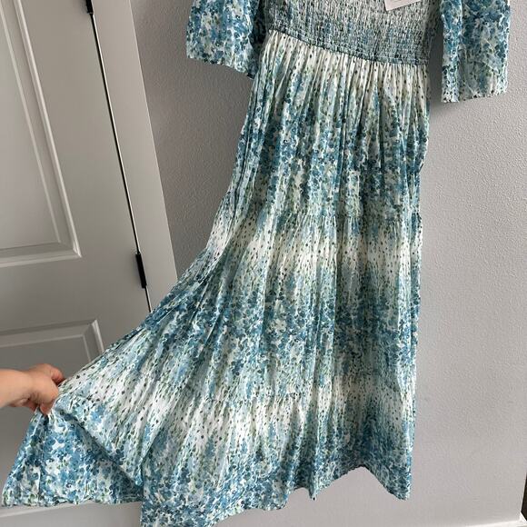 Christy Dawn The Basil Tiered Floral Maxi Dress Morning Gladiola Size Small New - Picture 5 of 6
